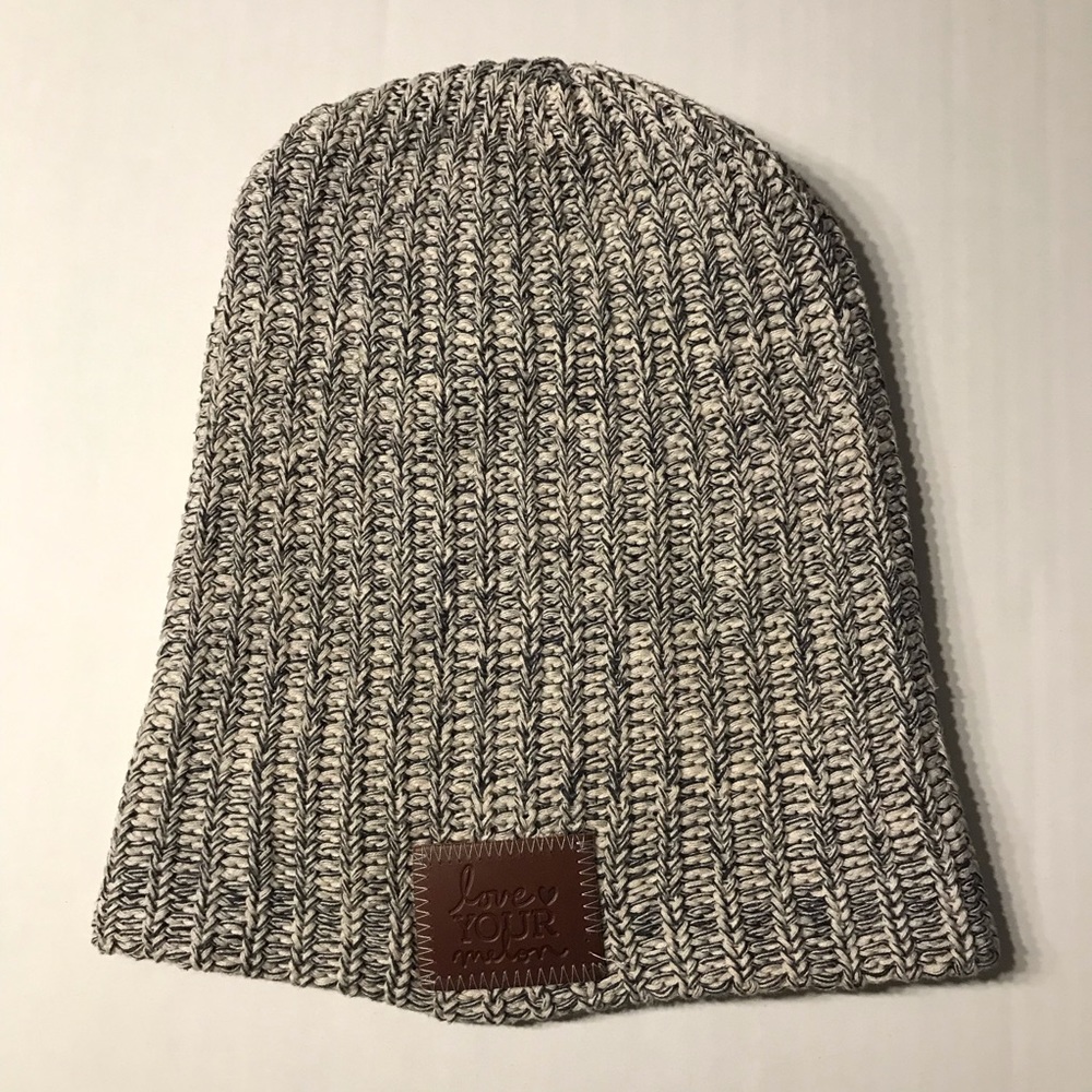 Love Your Melon Navy White Knit Beanie Hat